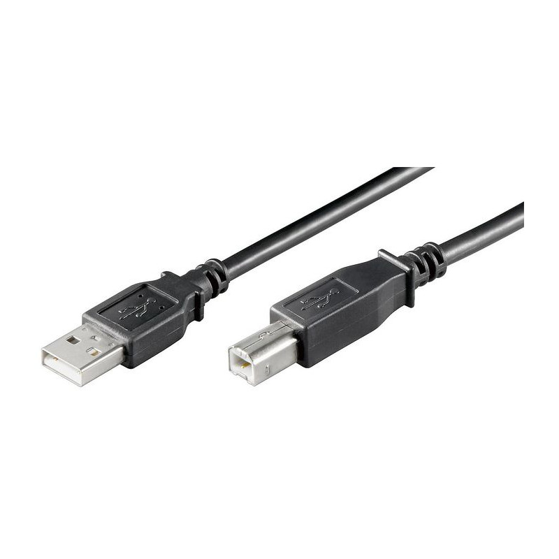 USB-kabel, typ A-B, svart, 1.8 meter