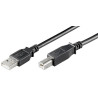 USB-kabel, typ A-B, svart, 1.8 meter