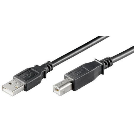 USB-kabel, typ A-B, svart, 3 meter