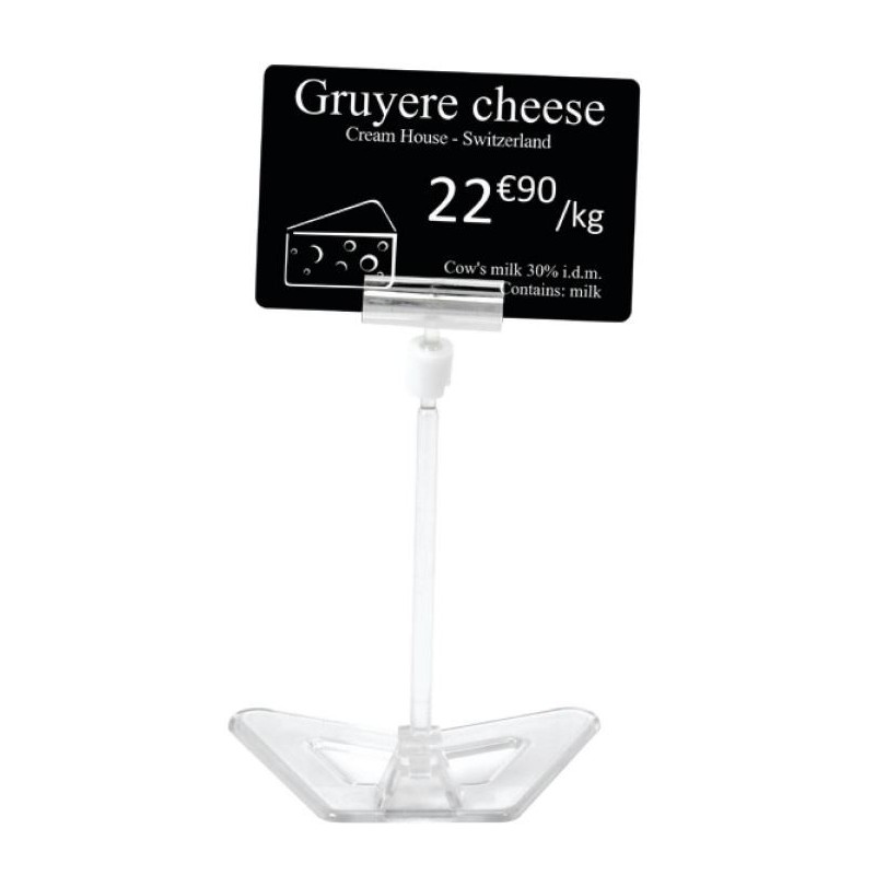 Korthållare med transparent plastfot - 120 mm hög – 25 st