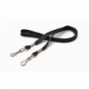 Lanyard polyester med dubbla roterbara krokar - svart - 100st