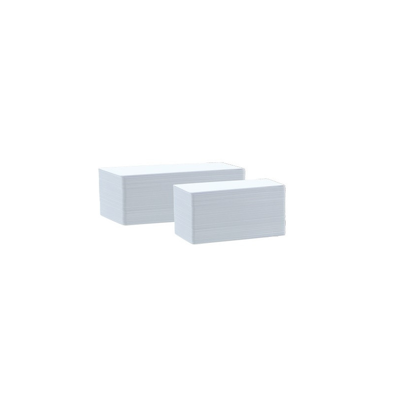 Plastkort PVC 150 mm. extralånga vit spegelblank 0.50 mm. 500 st.