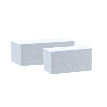 Plastkort PVC 150 mm. extralånga vit spegelblank 0.50 mm. 500 st.