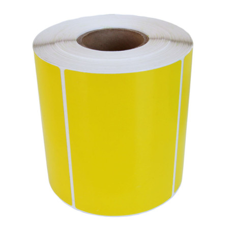 Däcketikett 105 x 74 mm gul starkt specialklister 450 etiketter per rulle