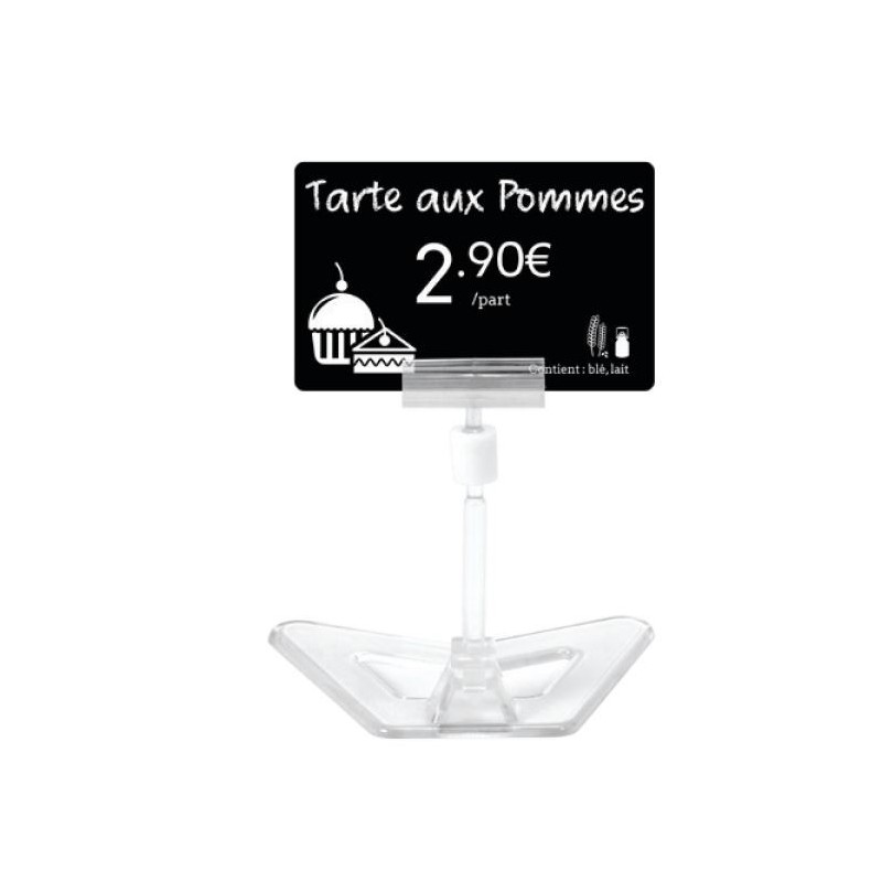 Korthållare med transparent plastfot - 80 mm hög - 25 st