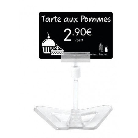 Korthållare med transparent plastfot - 80 mm hög - 25 st