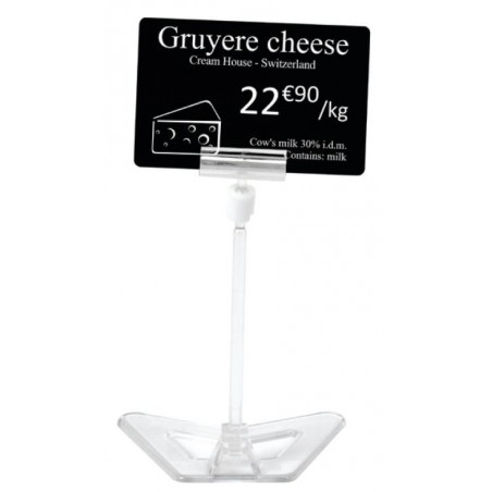 Korthållare med transparent plastfot - 120 mm hög – 25 st