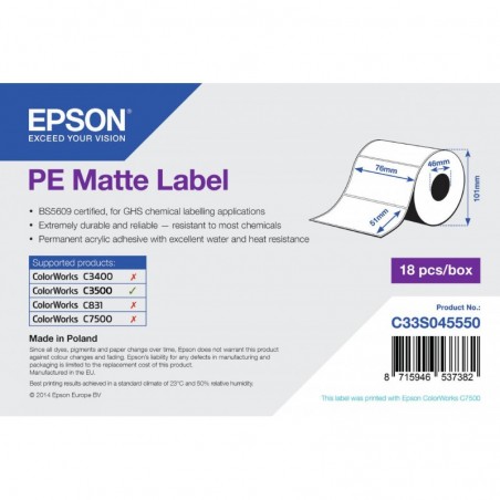 Epson label roll 76x51mm synthetic