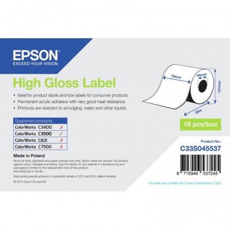 Epson label roll 76mm x 33m Glossy